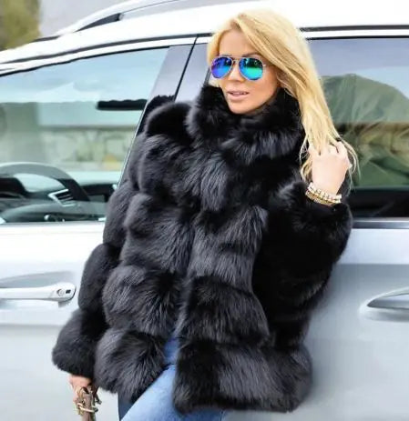 Faux Fox fur coat